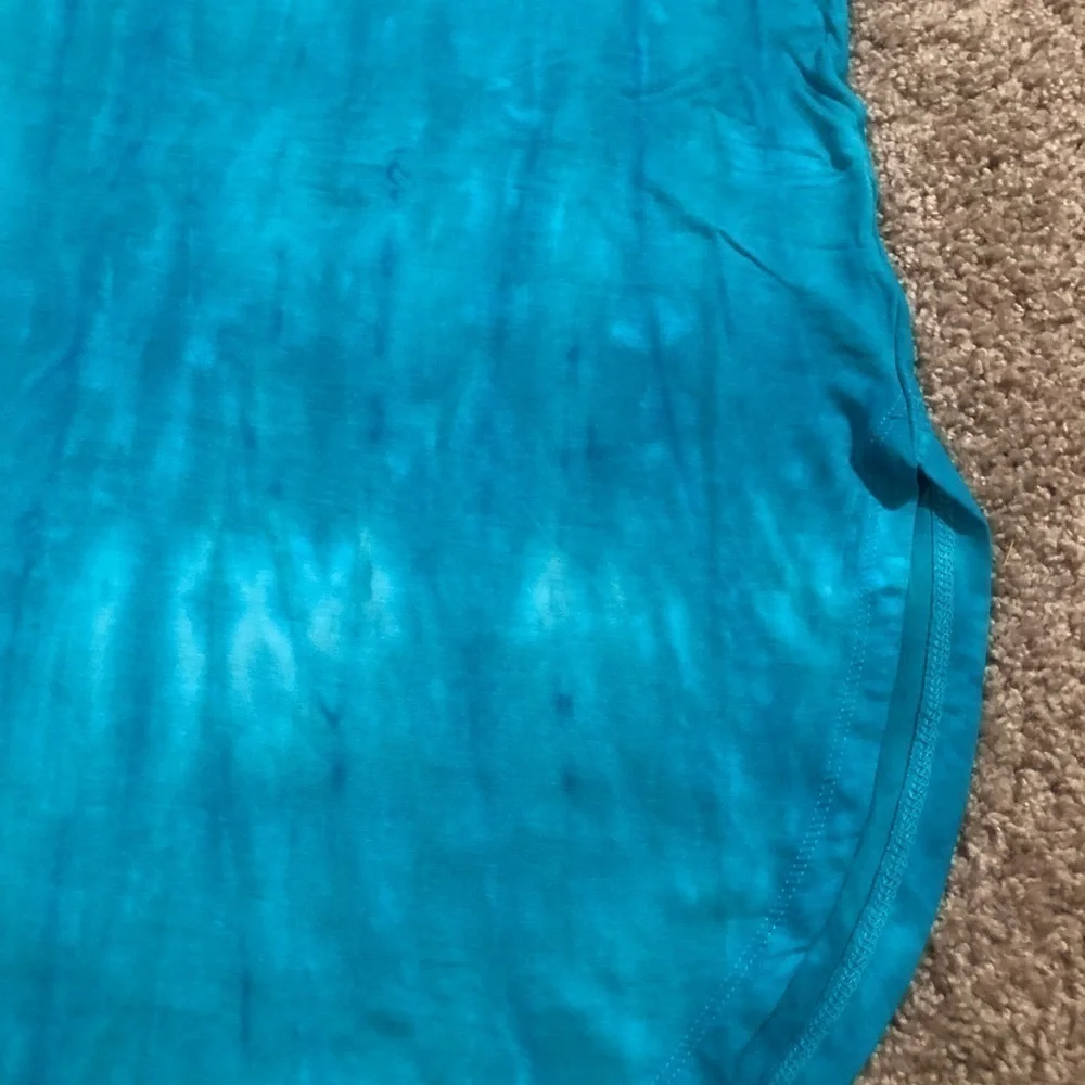 Torrid FAVORITE TUNIC OFF-SHOULDER SUPER SOFT SHORT SLEEVE TEE Blue Tie Dye - Picture 11 of 15